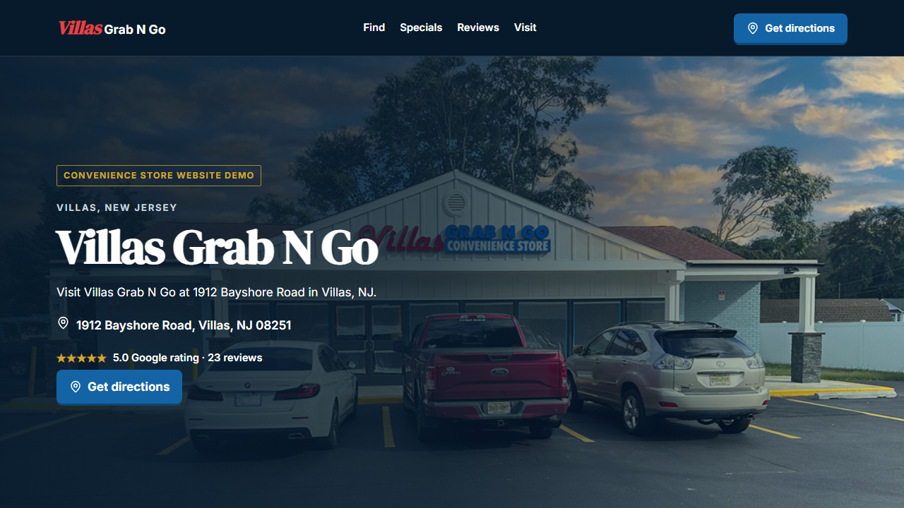 Shore Stop Market homepage preview