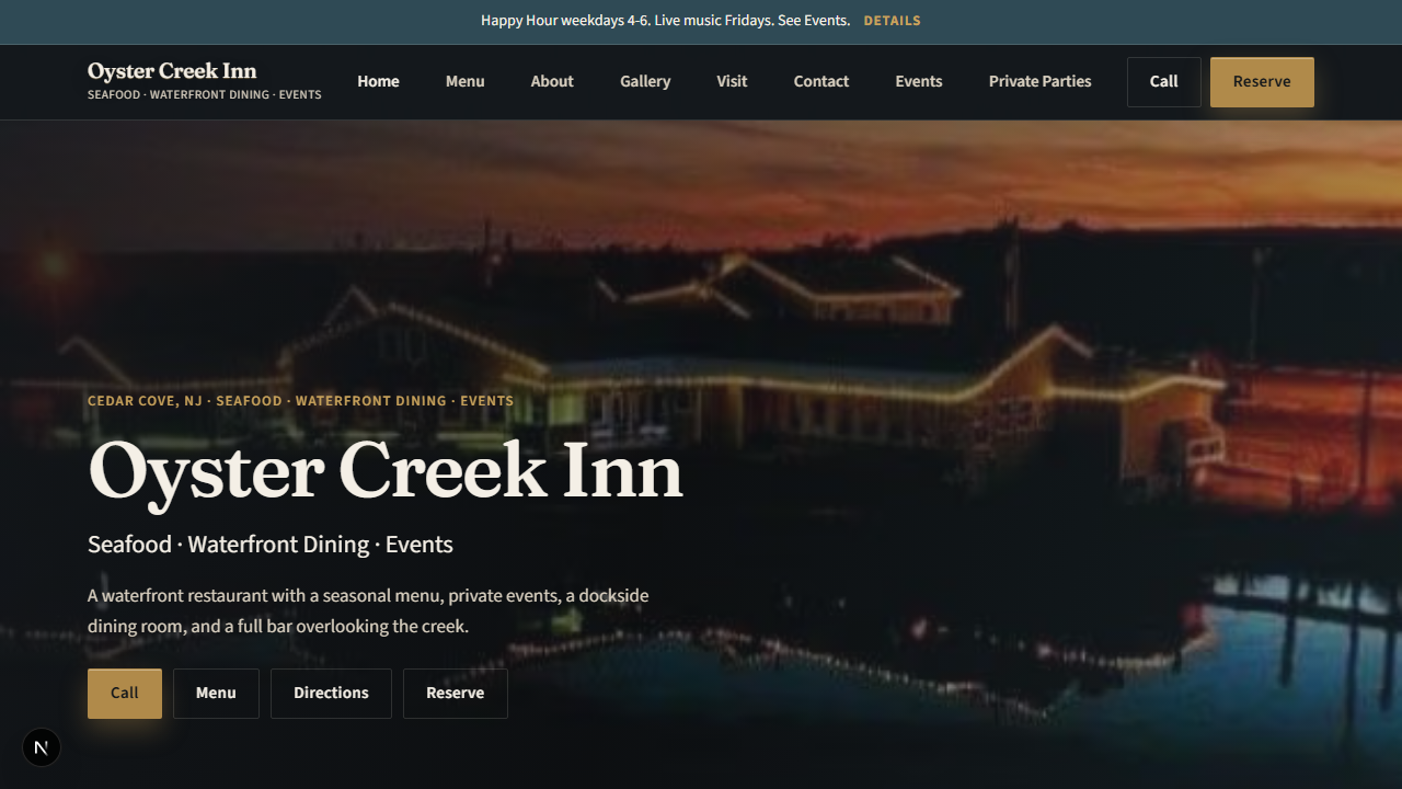 Salt & Ember Kitchen homepage preview