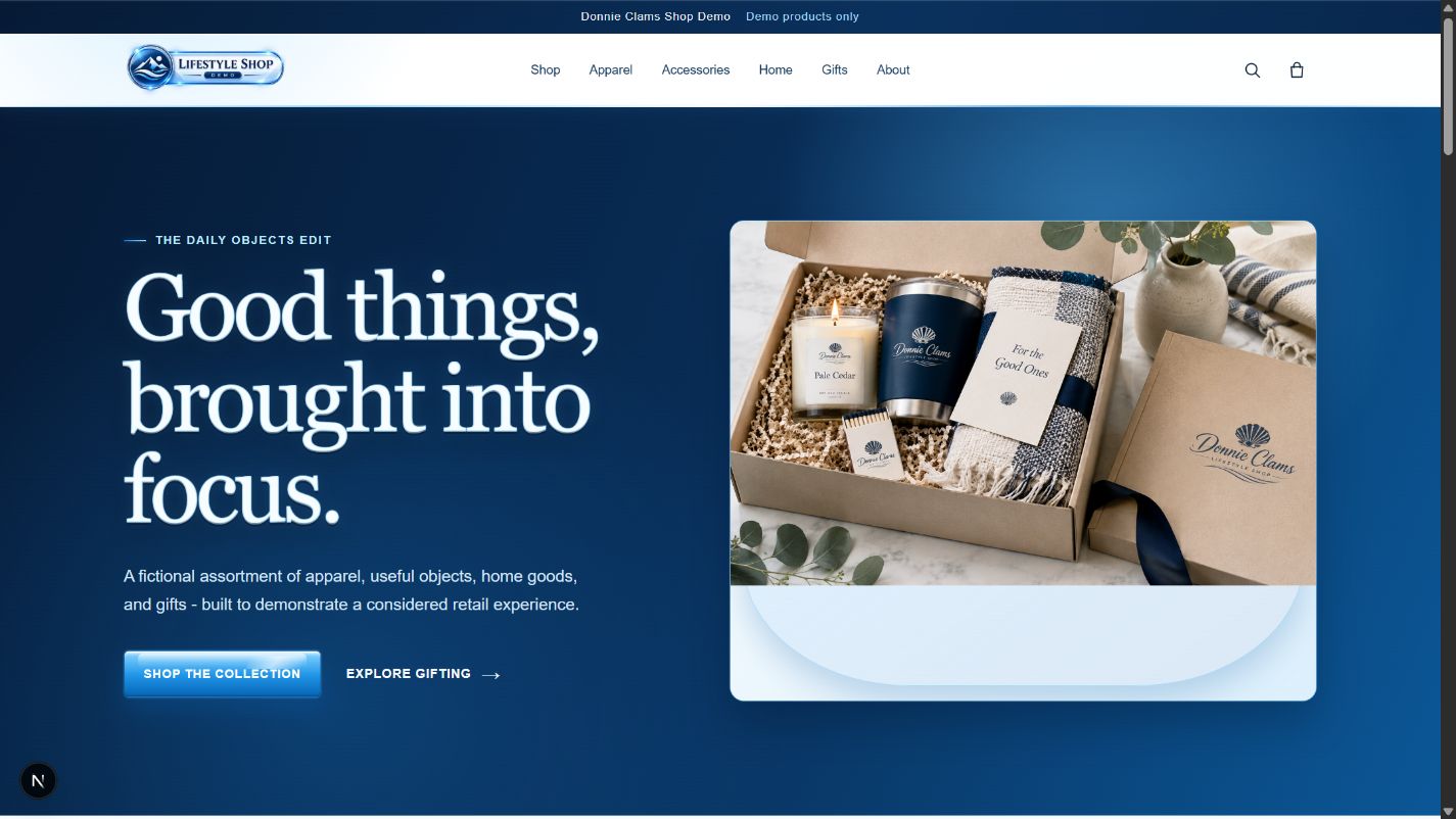 Lifestyle Shop Demo homepage preview