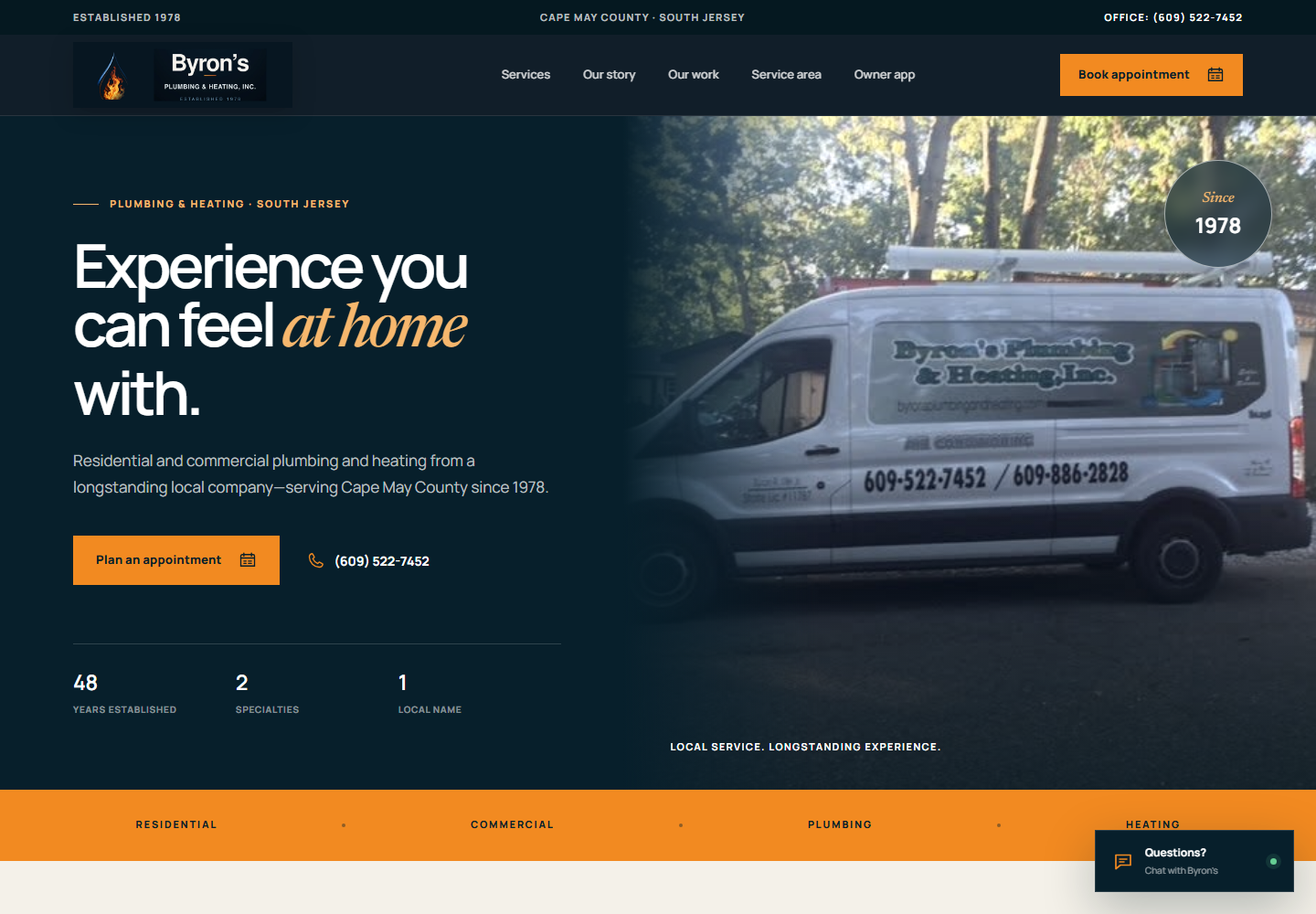 Byron's Plumbing and Heating, Inc. screenshot